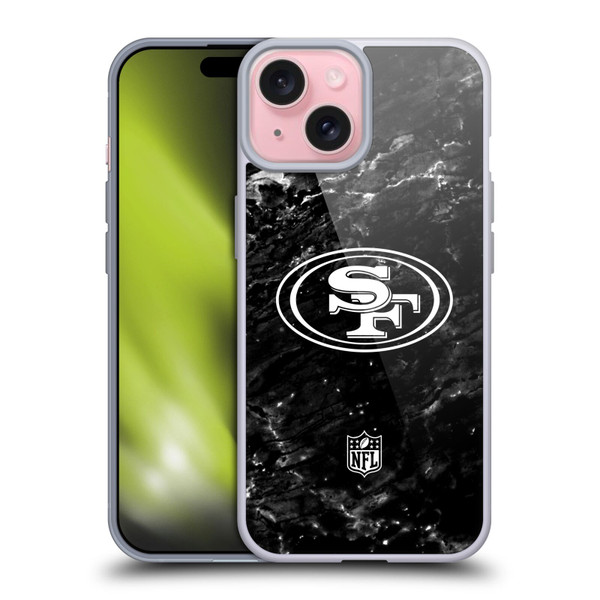 NFL San Francisco 49ers Artwork Marble Soft Gel Case for Apple iPhone 15