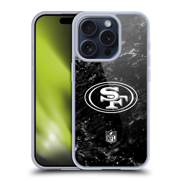 NFL San Francisco 49ers Artwork Marble Soft Gel Case for Apple iPhone 15 Pro