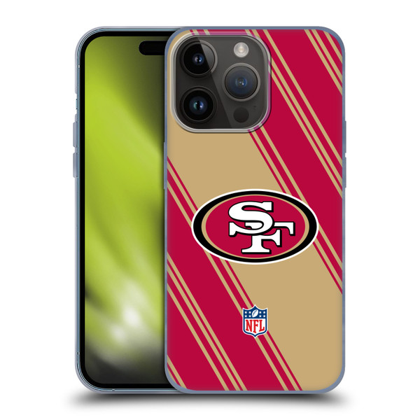 NFL San Francisco 49ers Artwork Stripes Soft Gel Case for Apple iPhone 15 Pro
