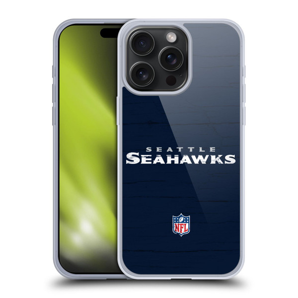 NFL Seattle Seahawks Logo Distressed Look Soft Gel Case for Apple iPhone 15 Pro Max