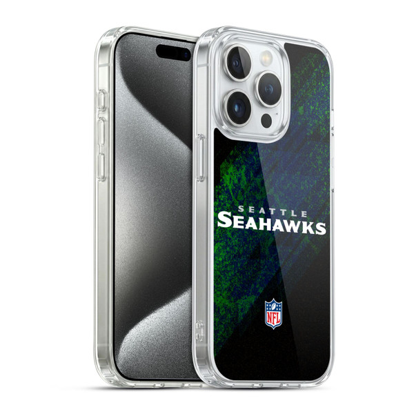 NFL Seattle Seahawks Logo Blur Soft Gel Case for Apple iPhone 15 Pro & MagSafe