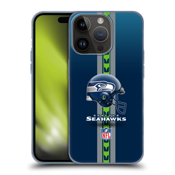 NFL Seattle Seahawks Logo Helmet Soft Gel Case for Apple iPhone 15 Pro