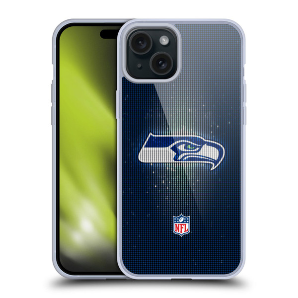 NFL Seattle Seahawks Artwork LED Soft Gel Case for Apple iPhone 15 Plus