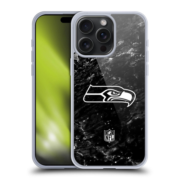 NFL Seattle Seahawks Artwork Marble Soft Gel Case for Apple iPhone 15 Pro Max