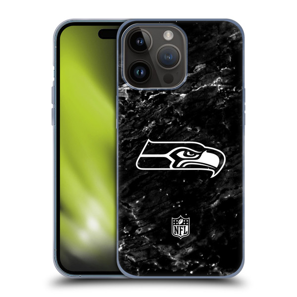NFL Seattle Seahawks Artwork Marble Soft Gel Case for Apple iPhone 15 Pro Max