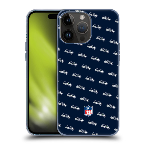 NFL Seattle Seahawks Artwork Patterns Soft Gel Case for Apple iPhone 15 Pro Max