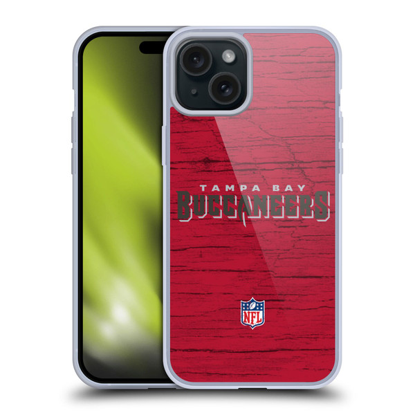 NFL Tampa Bay Buccaneers Logo Distressed Look Soft Gel Case for Apple iPhone 15 Plus
