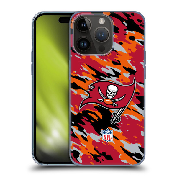 NFL Tampa Bay Buccaneers Logo Camou Soft Gel Case for Apple iPhone 15 Pro