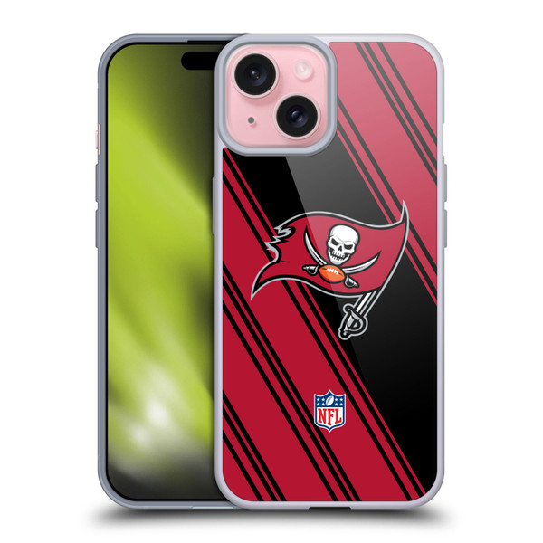 NFL Tampa Bay Buccaneers Artwork Stripes Soft Gel Case for Apple iPhone 15