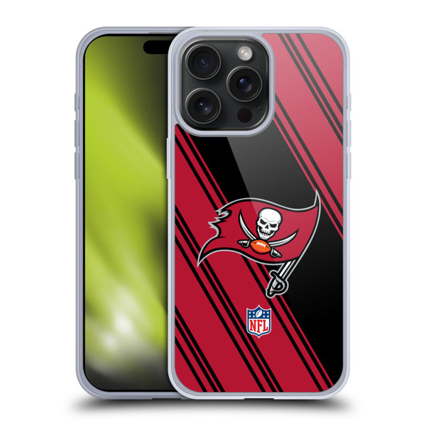 NFL Tampa Bay Buccaneers Artwork Stripes Soft Gel Case for Apple iPhone 15 Pro Max