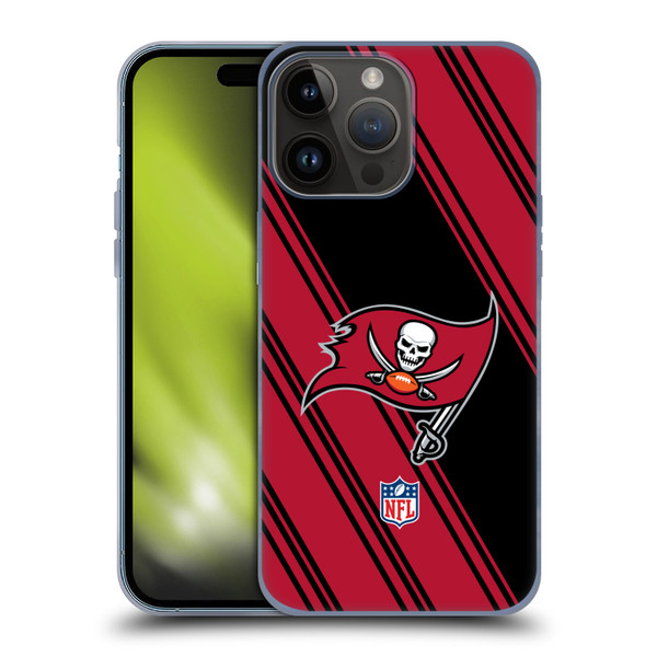 NFL Tampa Bay Buccaneers Artwork Stripes Soft Gel Case for Apple iPhone 15 Pro Max