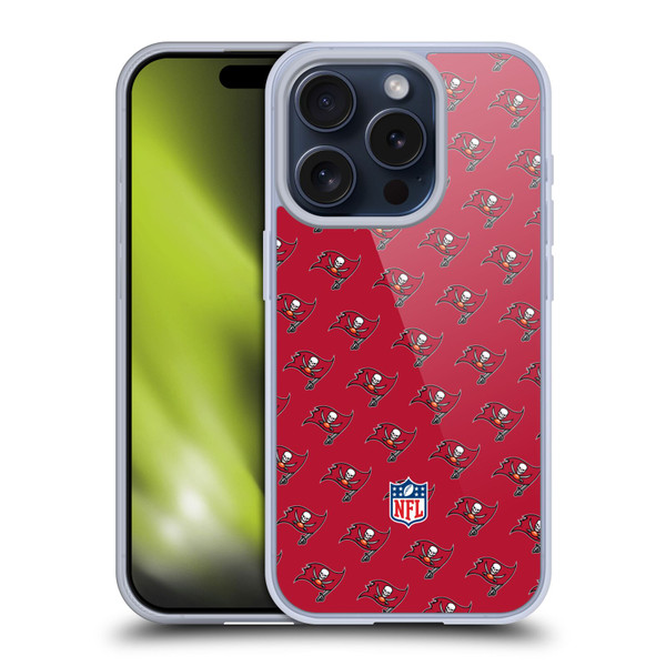 NFL Tampa Bay Buccaneers Artwork Patterns Soft Gel Case for Apple iPhone 15 Pro