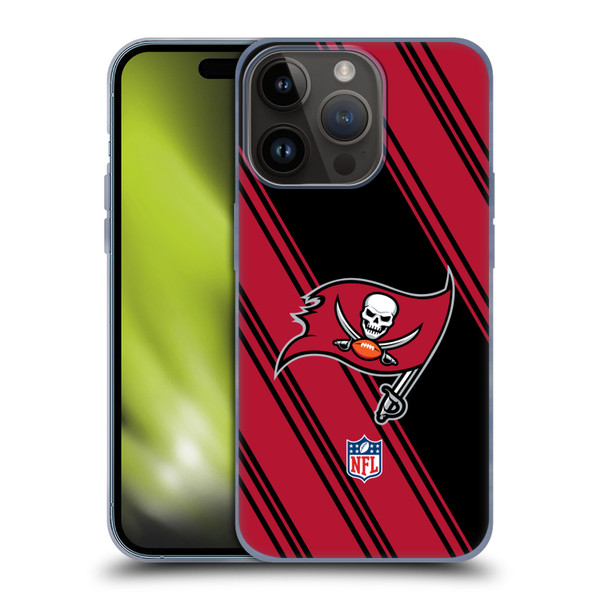 NFL Tampa Bay Buccaneers Artwork Stripes Soft Gel Case for Apple iPhone 15 Pro