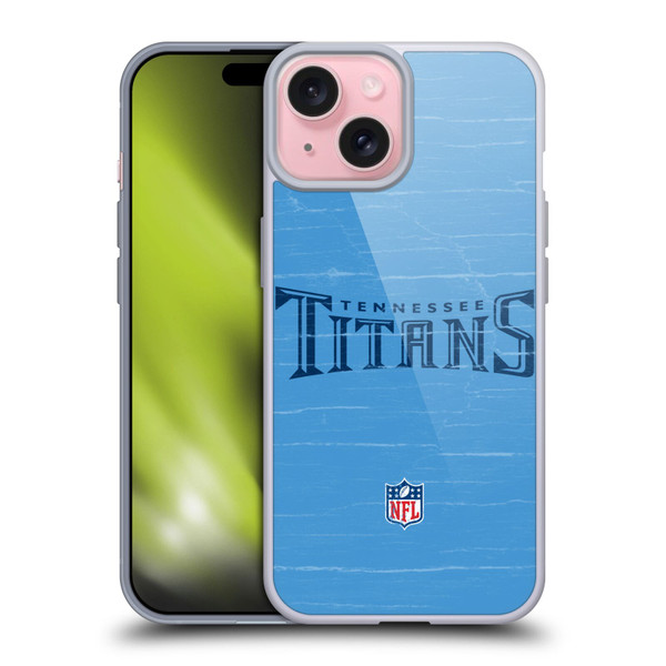 NFL Tennessee Titans Logo Distressed Look Soft Gel Case for Apple iPhone 15