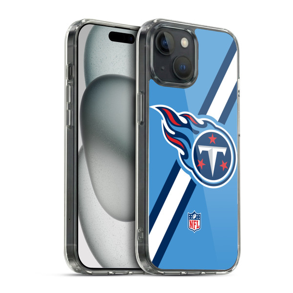 NFL Tennessee Titans Logo Stripes Soft Gel Case for Apple iPhone 15 & MagSafe