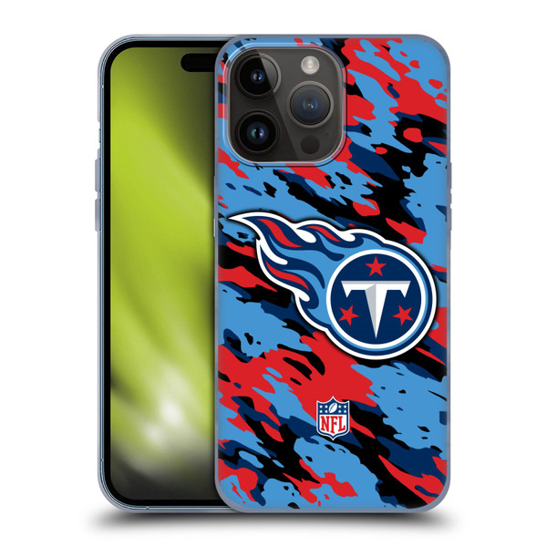 NFL Tennessee Titans Logo Camou Soft Gel Case for Apple iPhone 15 Pro Max