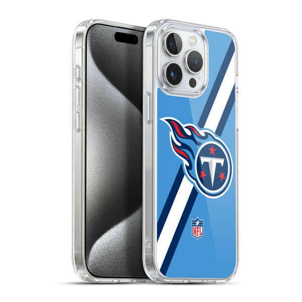 NFL Tennessee Titans Logo Stripes Soft Gel Case for Apple iPhone 15 Pro Max & MagSafe