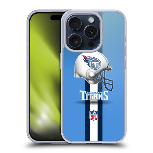 NFL Tennessee Titans Logo Helmet Soft Gel Case for Apple iPhone 15 Pro