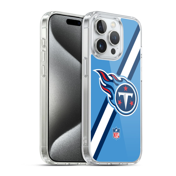 NFL Tennessee Titans Logo Stripes Soft Gel Case for Apple iPhone 15 Pro & MagSafe