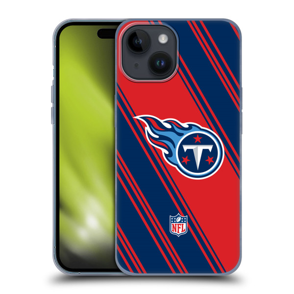 NFL Tennessee Titans Artwork Stripes Soft Gel Case for Apple iPhone 15