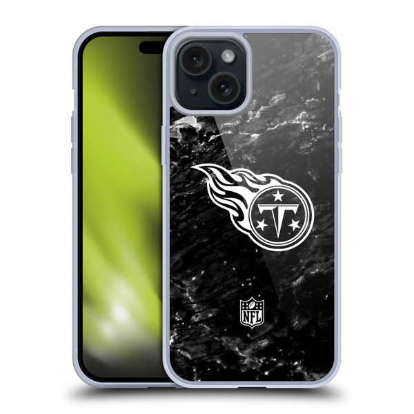NFL Tennessee Titans Artwork Marble Soft Gel Case for Apple iPhone 15 Plus