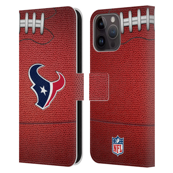 NFL Houston Texans Graphics Football Leather Book Wallet Case Cover For Apple iPhone 15 Pro Max