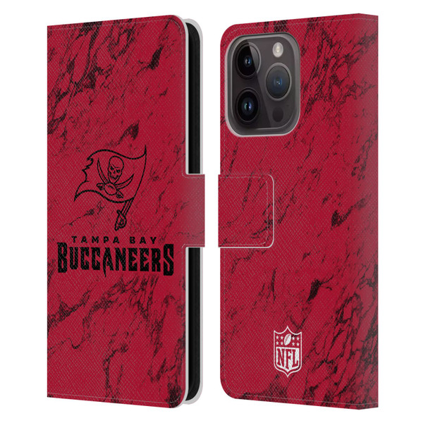 NFL Tampa Bay Buccaneers Graphics Coloured Marble Leather Book Wallet Case Cover For Apple iPhone 15 Pro