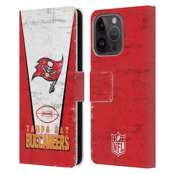 NFL Tampa Bay Buccaneers Logo Art Banner Leather Book Wallet Case Cover For Apple iPhone 15 Pro