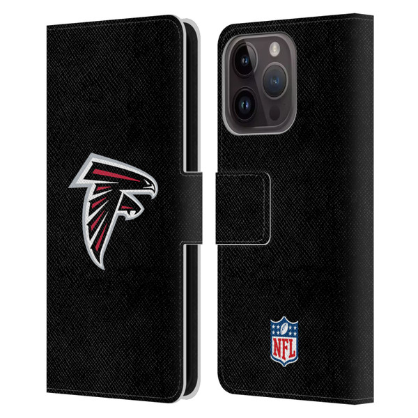 NFL Atlanta Falcons Logo Plain Leather Book Wallet Case Cover For Apple iPhone 15 Pro