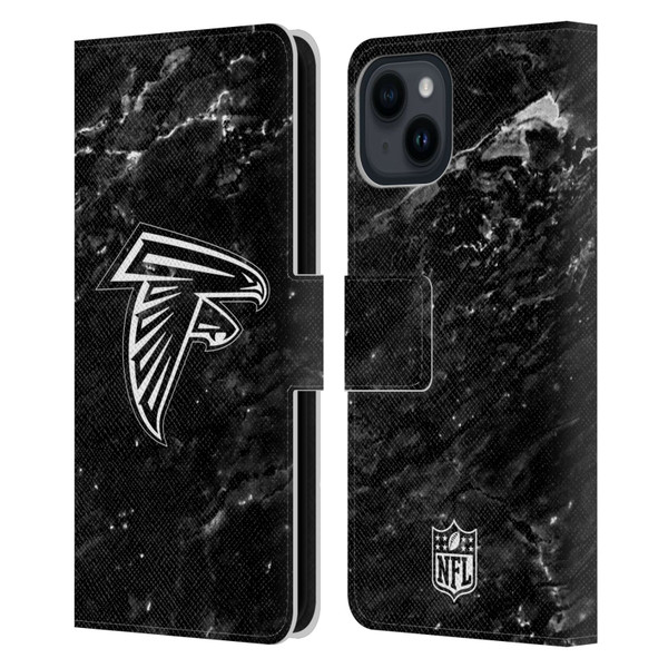 NFL Atlanta Falcons Artwork Marble Leather Book Wallet Case Cover For Apple iPhone 15