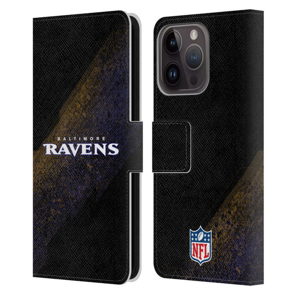 NFL Baltimore Ravens Logo Blur Leather Book Wallet Case Cover For Apple iPhone 15 Pro