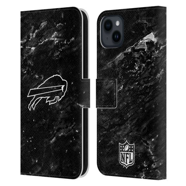 NFL Buffalo Bills Artwork Marble Leather Book Wallet Case Cover For Apple iPhone 15 Plus
