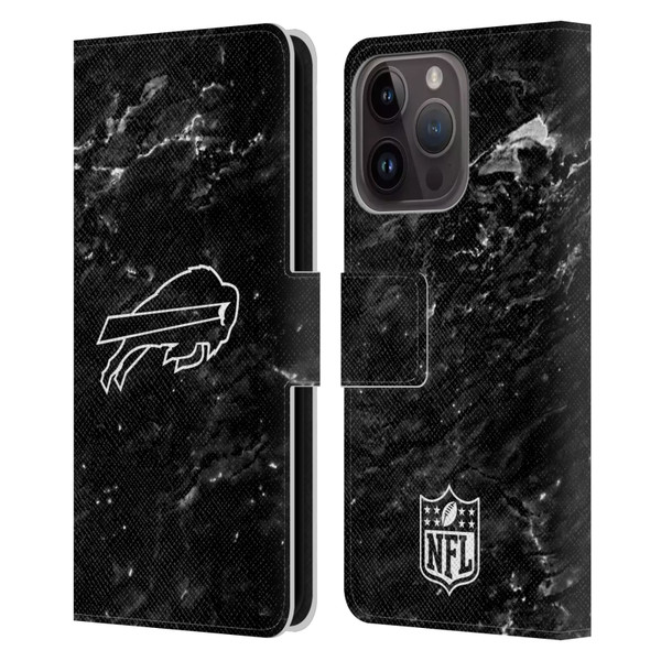 NFL Buffalo Bills Artwork Marble Leather Book Wallet Case Cover For Apple iPhone 15 Pro