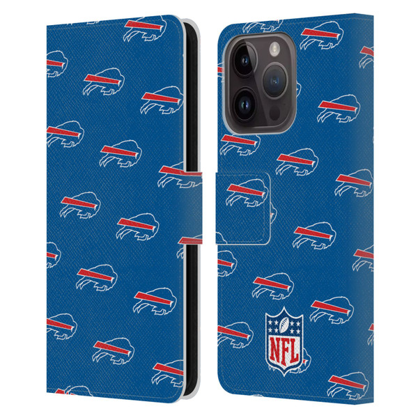 NFL Buffalo Bills Artwork Patterns Leather Book Wallet Case Cover For Apple iPhone 15 Pro