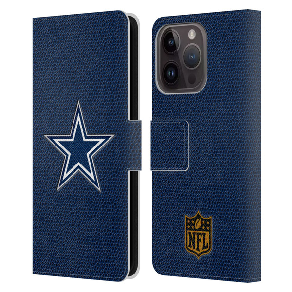NFL Dallas Cowboys Logo Football Leather Book Wallet Case Cover For Apple iPhone 15 Pro