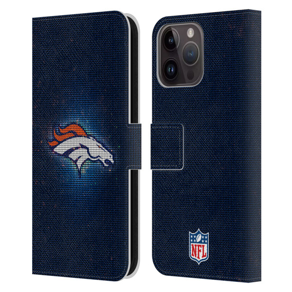NFL Denver Broncos Artwork LED Leather Book Wallet Case Cover For Apple iPhone 15 Pro Max