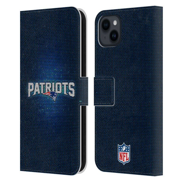 NFL New England Patriots Artwork LED Leather Book Wallet Case Cover For Apple iPhone 15 Plus