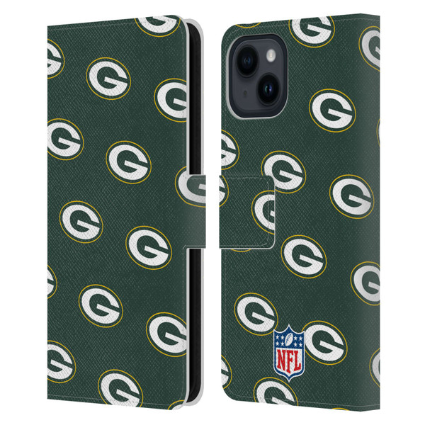NFL Green Bay Packers Artwork Patterns Leather Book Wallet Case Cover For Apple iPhone 15