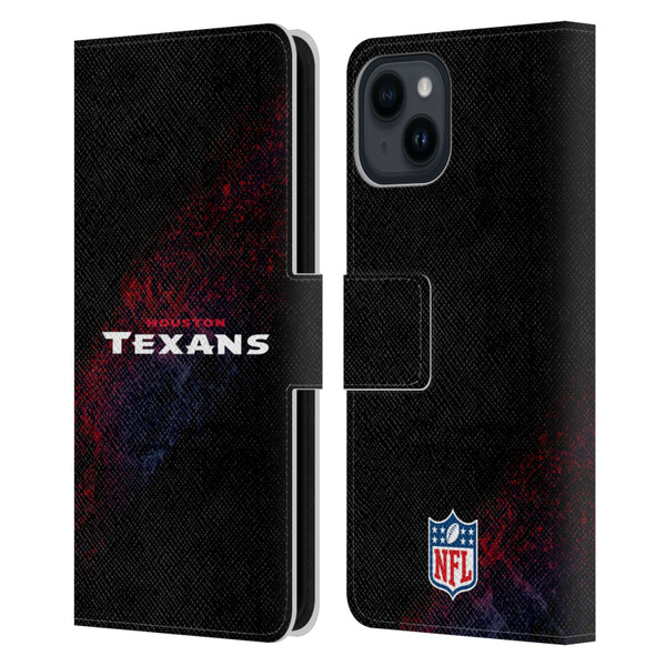 NFL Houston Texans Logo Blur Leather Book Wallet Case Cover For Apple iPhone 15