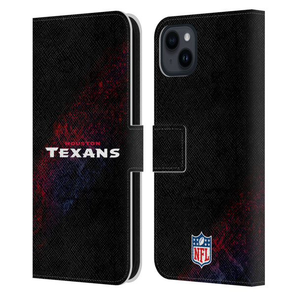 NFL Houston Texans Logo Blur Leather Book Wallet Case Cover For Apple iPhone 15 Plus