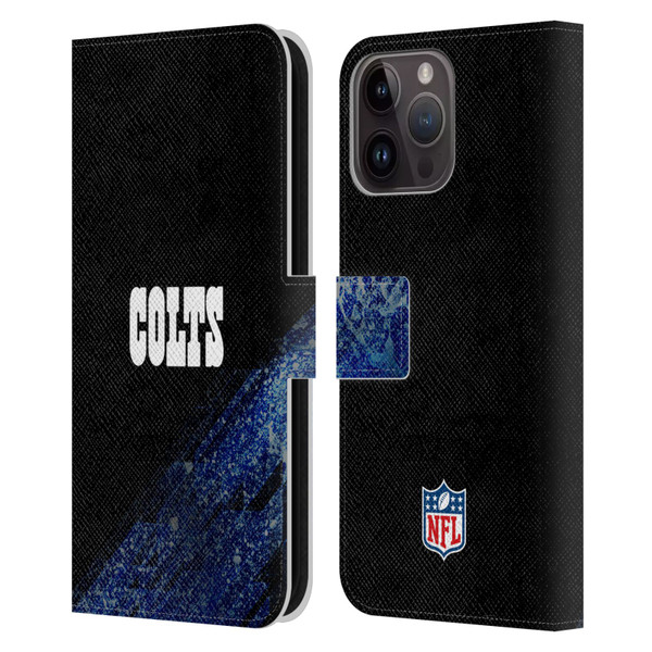 NFL Indianapolis Colts Logo Blur Leather Book Wallet Case Cover For Apple iPhone 15 Pro Max