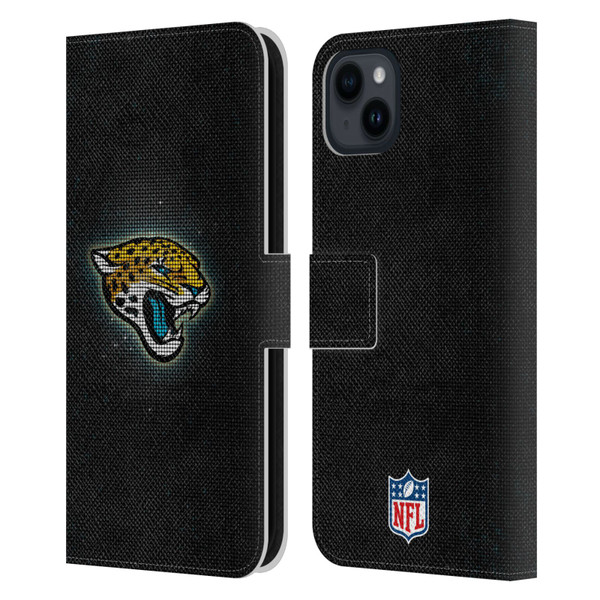 NFL Jacksonville Jaguars Artwork LED Leather Book Wallet Case Cover For Apple iPhone 15 Plus