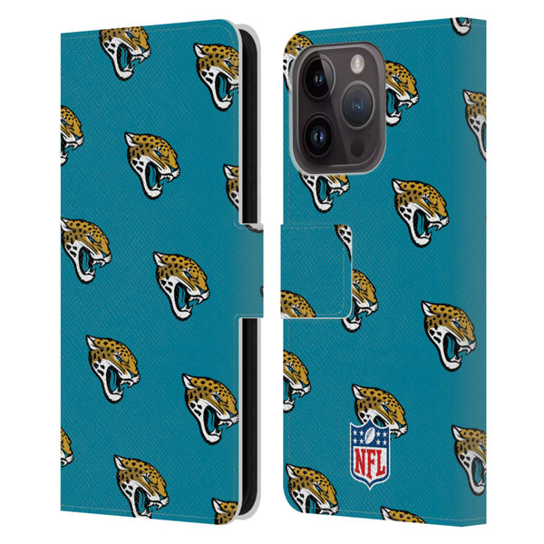 NFL Jacksonville Jaguars Artwork Patterns Leather Book Wallet Case Cover For Apple iPhone 15 Pro
