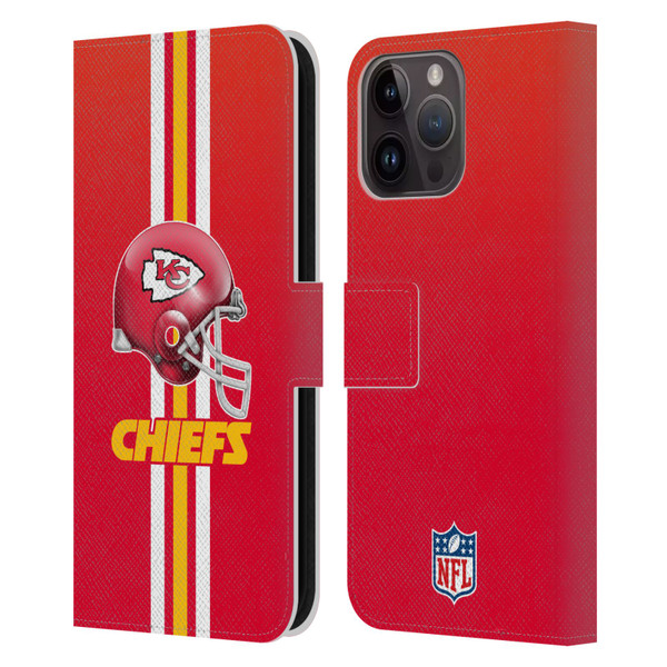 NFL Kansas City Chiefs Logo Helmet Leather Book Wallet Case Cover For Apple iPhone 15 Pro Max