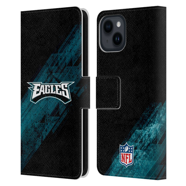 NFL Philadelphia Eagles Logo Blur Leather Book Wallet Case Cover For Apple iPhone 15