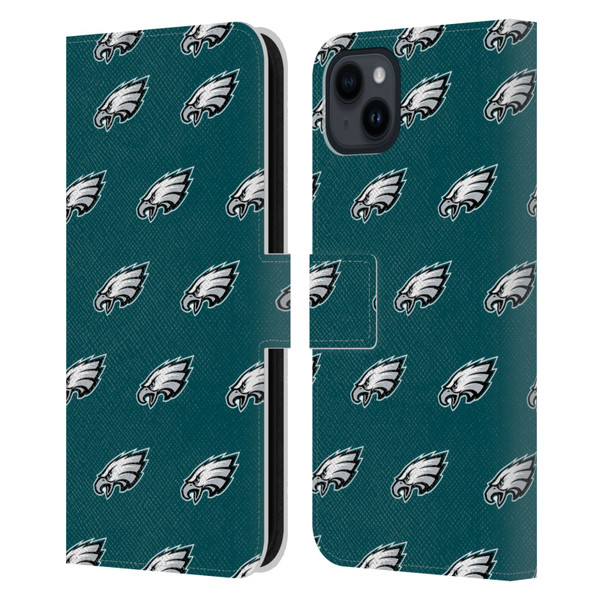 NFL Philadelphia Eagles Artwork Patterns Leather Book Wallet Case Cover For Apple iPhone 15 Plus