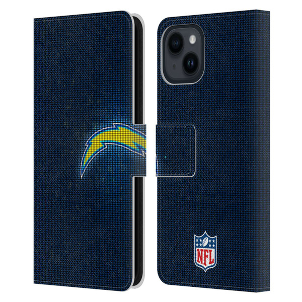 NFL Los Angeles Chargers Artwork LED Leather Book Wallet Case Cover For Apple iPhone 15