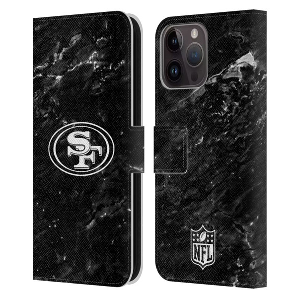 NFL San Francisco 49ers Artwork Marble Leather Book Wallet Case Cover For Apple iPhone 15 Pro Max