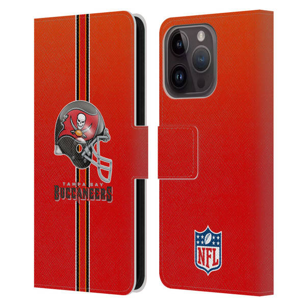 NFL Tampa Bay Buccaneers Logo Helmet Leather Book Wallet Case Cover For Apple iPhone 15 Pro