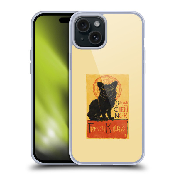 Lantern Press Dog Collection French Bulldog Soft Gel Case for Apple iPhone 15 Plus